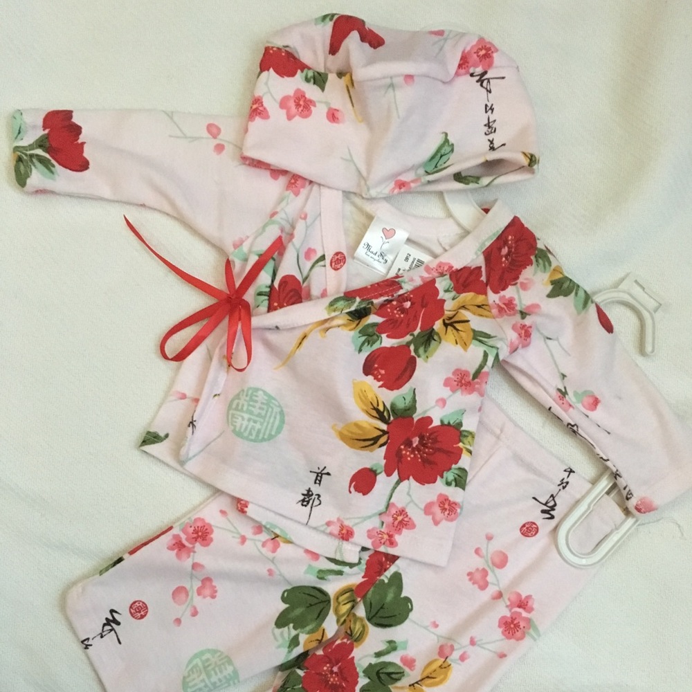 New! Mad Sky Baby Long Sleeve Kimono Set w/ Hat